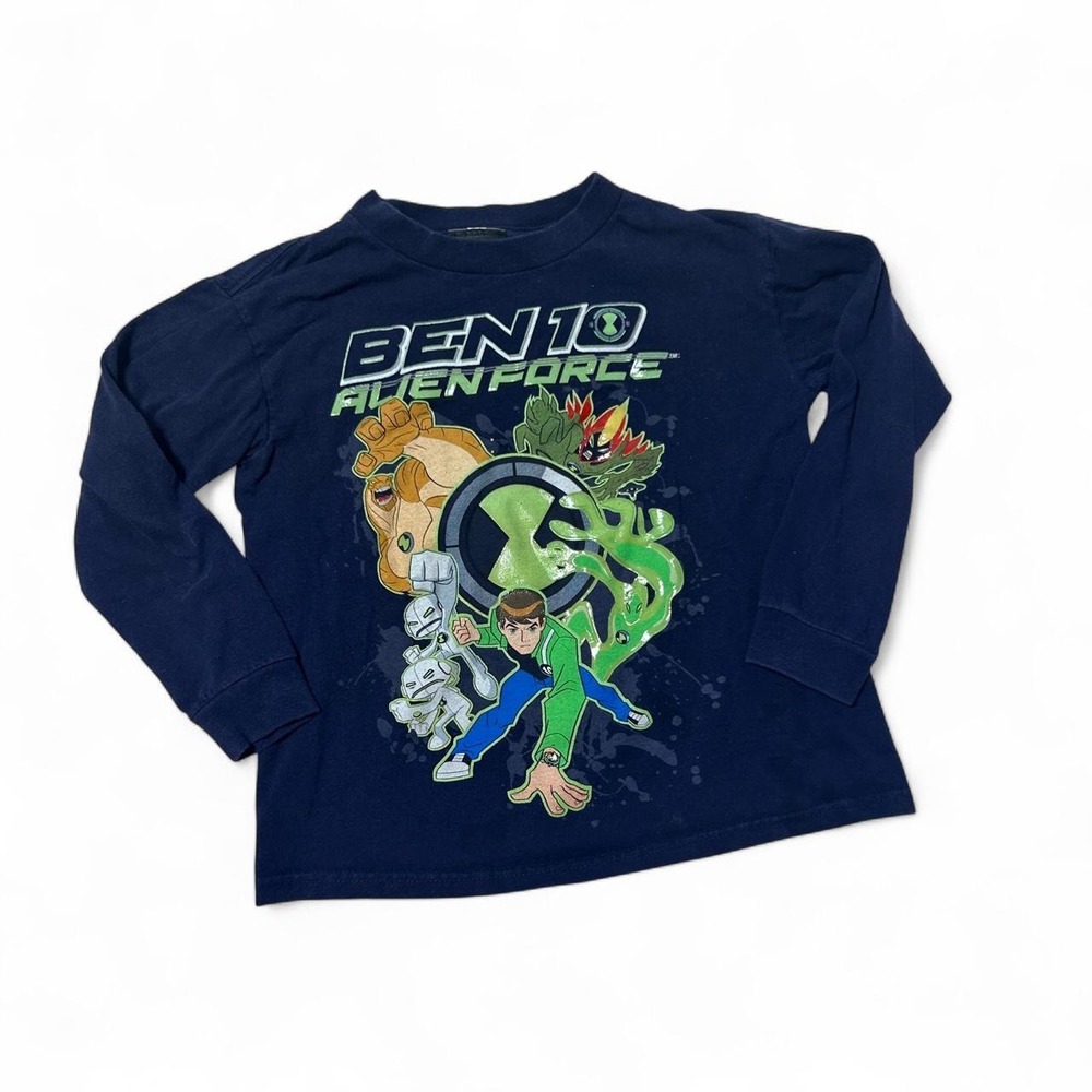 Cartoon Network Shirt Boys 8 Blue Ben 10 Alien Force Graphic Tee Short Sleeve